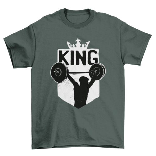 Cool Weightlifting Crowned King Fitness Sports t-shirt