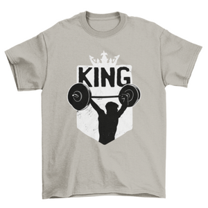 Cool Weightlifting Crowned King Fitness Sports t-shirt