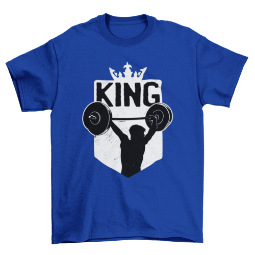 Cool Weightlifting Crowned King Fitness Sports t-shirt