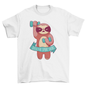 Fitness Sloth with Dumbbells T-shirt