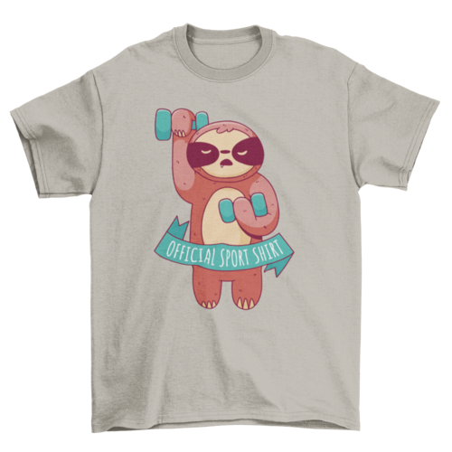 Fitness Sloth with Dumbbells T-shirt