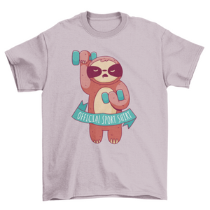 Fitness Sloth with Dumbbells T-shirt