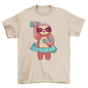 Fitness Sloth with Dumbbells T-shirt